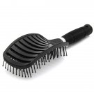 New! Unique Curved Row Tine Vent Massage Hair Scalp Comb Brush