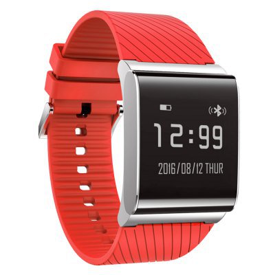 X9 Plus Smart Bracelet Oximeter Blood Pressure Heart Rate Health Tracker - Red+Rubber Strap