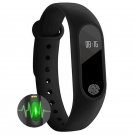 M2 Waterproof Smart Bracelet Heart Rate Monitor 0.68" OLED Touch Screen, Pedometer, Sleep - Black