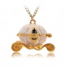 Sweet Pumpkin Carriage Necklace Cinderella Fairy Tale God-Mother Exquisite Pendant Necklace