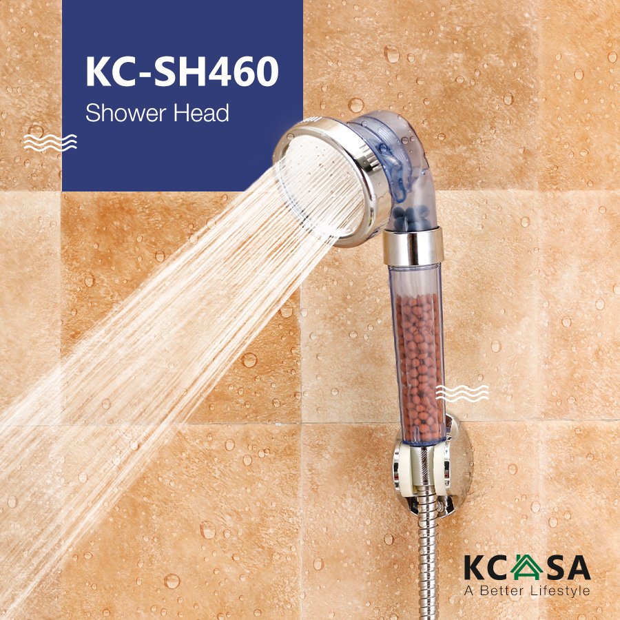 KCASA Adjustable Negative Ion SPA Pressurize Filtered Bathroom Shower Head