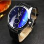 YAZOLE Men Casual Luminous Hands Calendar Leather Quartz Watch