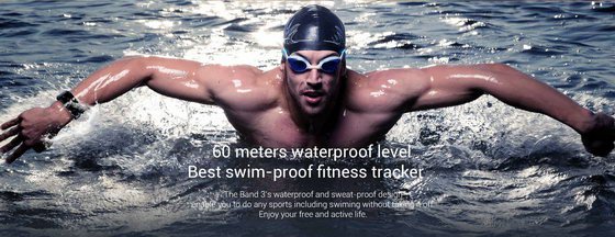 MGCOOL 3 0.66" OLED IP68 Smart Bracelet Heart Rate Monitor Pedometer Sleep - Black