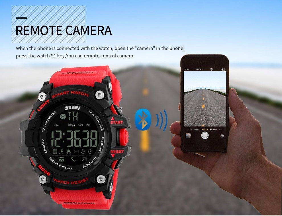 Skmei 1227 BTH V4.0 Sports Smart Watch Remote Cam/Pedometer/Call ...
