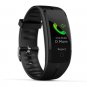 QS100 Smart Bracelet HR Blood Pressure Monitor Watch Pedometer IP67 Waterproof - Black