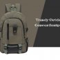 Men Trendy Outdoor Large Capacity Canvas Backpack  - BLACK