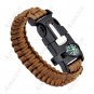 5-in-1 Survival Bracelet Travel Kit – Compass Fire Starter Whistle Scraper Knife - Black