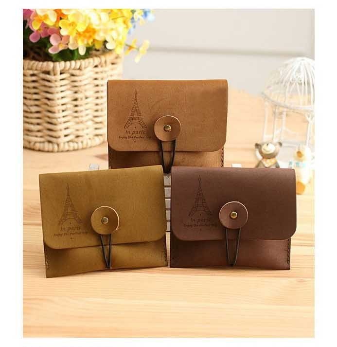 3Pcs Lot CHIC Tower Suede leather Wallet / Storage mini bag / Coin, Key small pouch