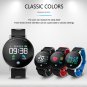 NEW MODEL! Y6 Plus Blood Pressure Heart Rate Stopwatch IP67 Smart Sports Bracelet -- Black