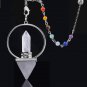 Quartz Crystal Reiki Healing Natural Stone Dowsing Pendulum  - Crystal Quartz with 7-Chakra Necklace