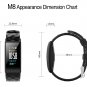 LYNWO M8 0.96in OLED Heart Rate Monitor Blood Pressure Oxygen Fitness Tracker Smart Bracelet - Black