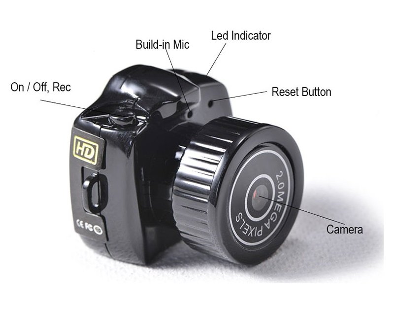 Y2000 Mini HD Video Camera 480P Mini Pocket DV DVR Small Portable Camcorders Micro Digital Recorder