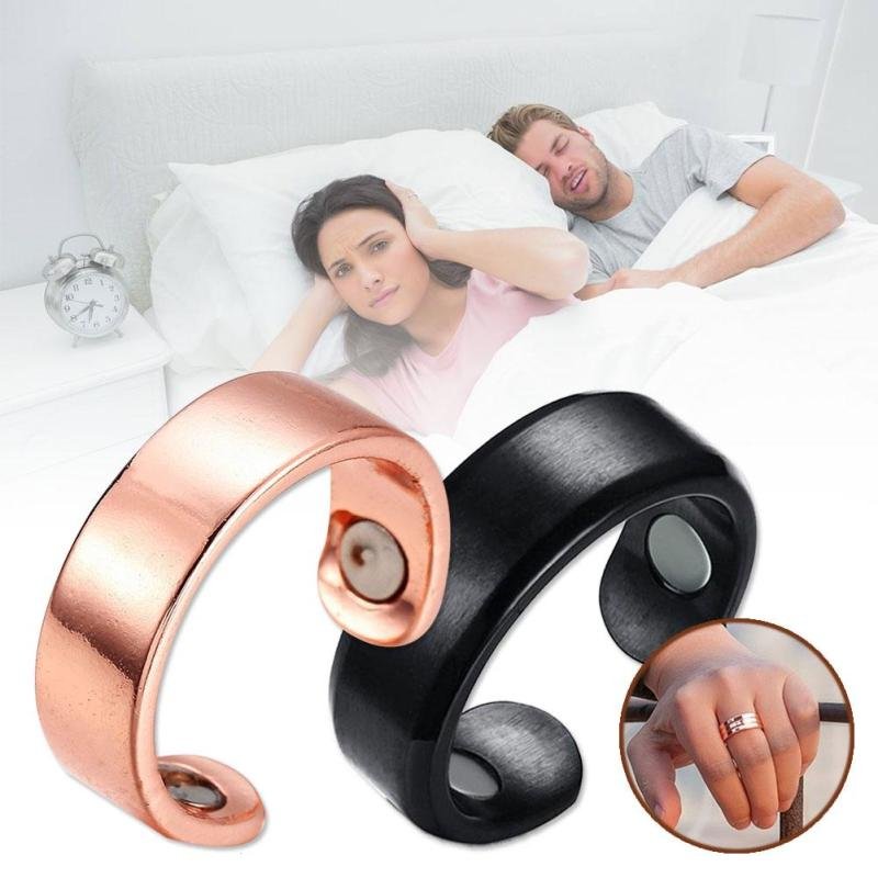 Anti Snore Ring Magnetic Therapy Acupressure Ring Black