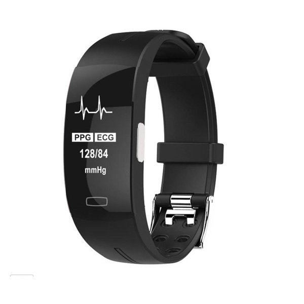 P3 PLUS ECG+PPG Heart Rate Blood Pressure Monitor Smart Watch Activity Tracker Sport Watch - Black