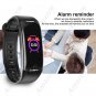 0.96" IPS Color IP67 Heart Rate Blood Pressure Monitor Smart Bracelet Fitness Tracker/Watch - Black