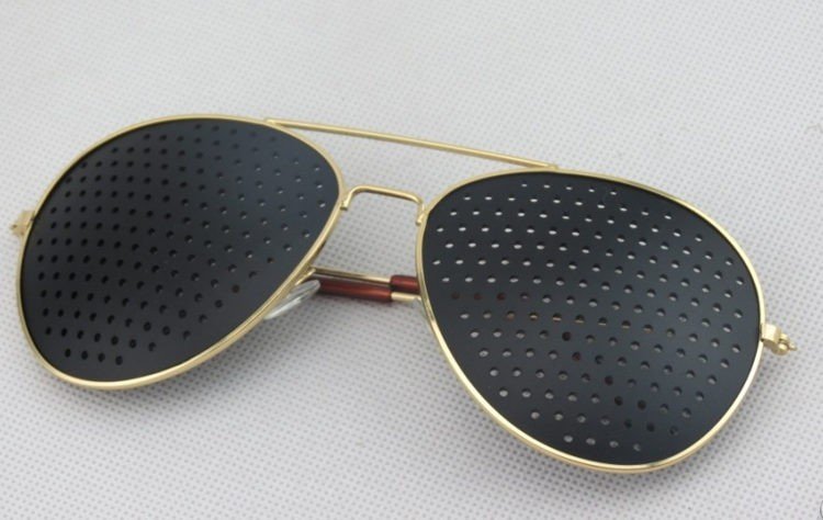 Vision Care Anti-Myopia Anti-Fatigue Pinhole UV400 Sunglasses- Metal Frame