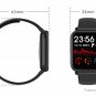New Model! QS19 1.54" IPS BTH 5.0 Smart Watch Body temp/heart rate/blood pressure/oxygen- Black