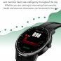 R8 Multi Sport Smart Watch Heart Rate Blood Pressure Blood Oxygen Monitor, Music Control - Black