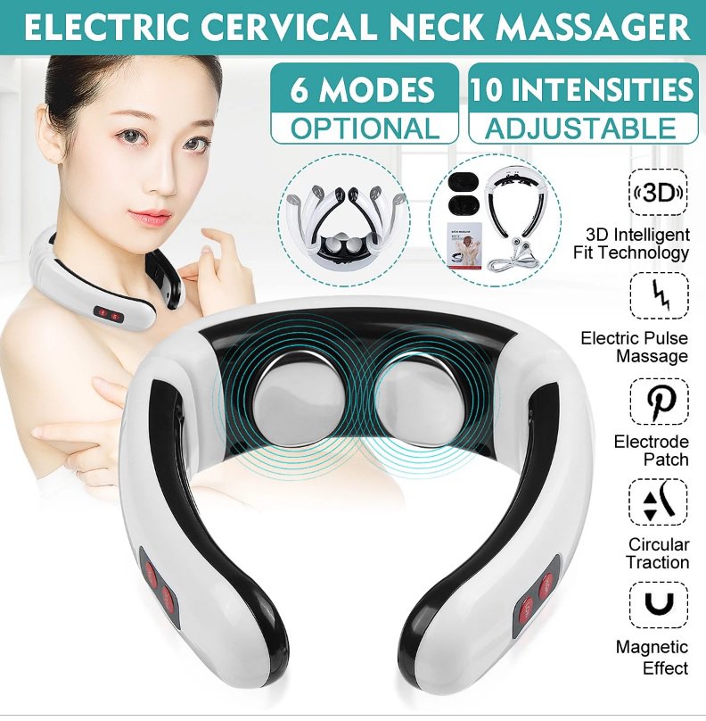 6 Modes Electric Cervical Magnetic Therapy Neck Massager