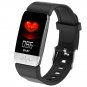 ECG Monitor Heart Rate Blood Pressure SpO2 Monitor Thermometer Health Care Smart Bracelet - Black
