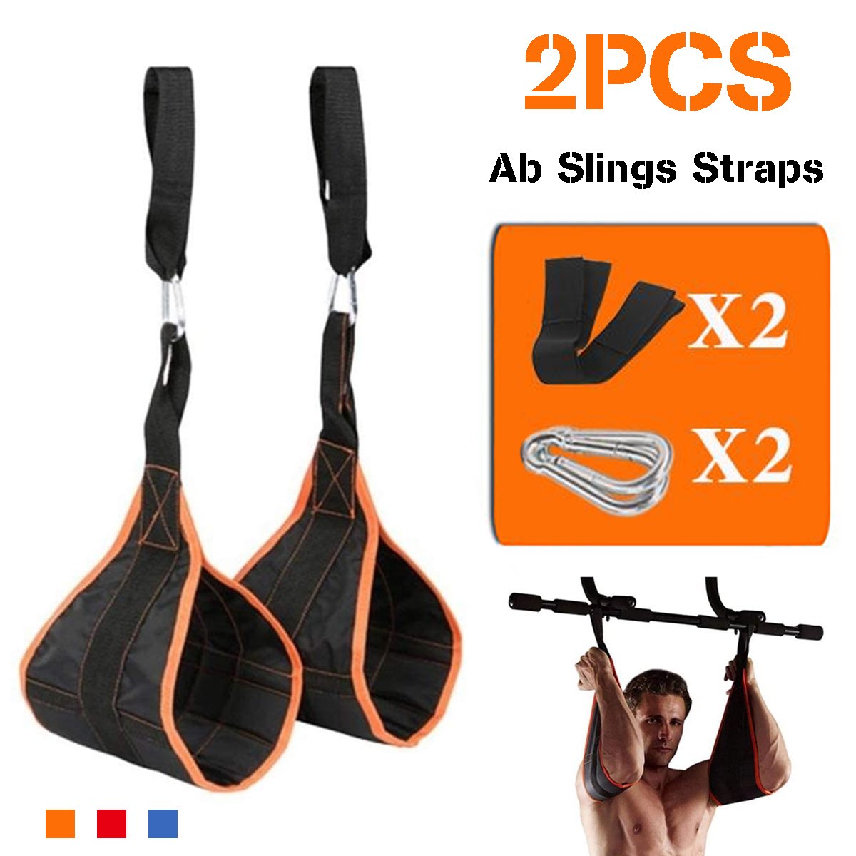 2PCS Home Abdominal Muscle Training Slings Straps Pullups Gym Fitness