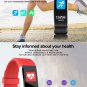 ID-115 PLUS PRO-2 Blood Pressure Monitor Smart Fitness Tracker UI Display - Black