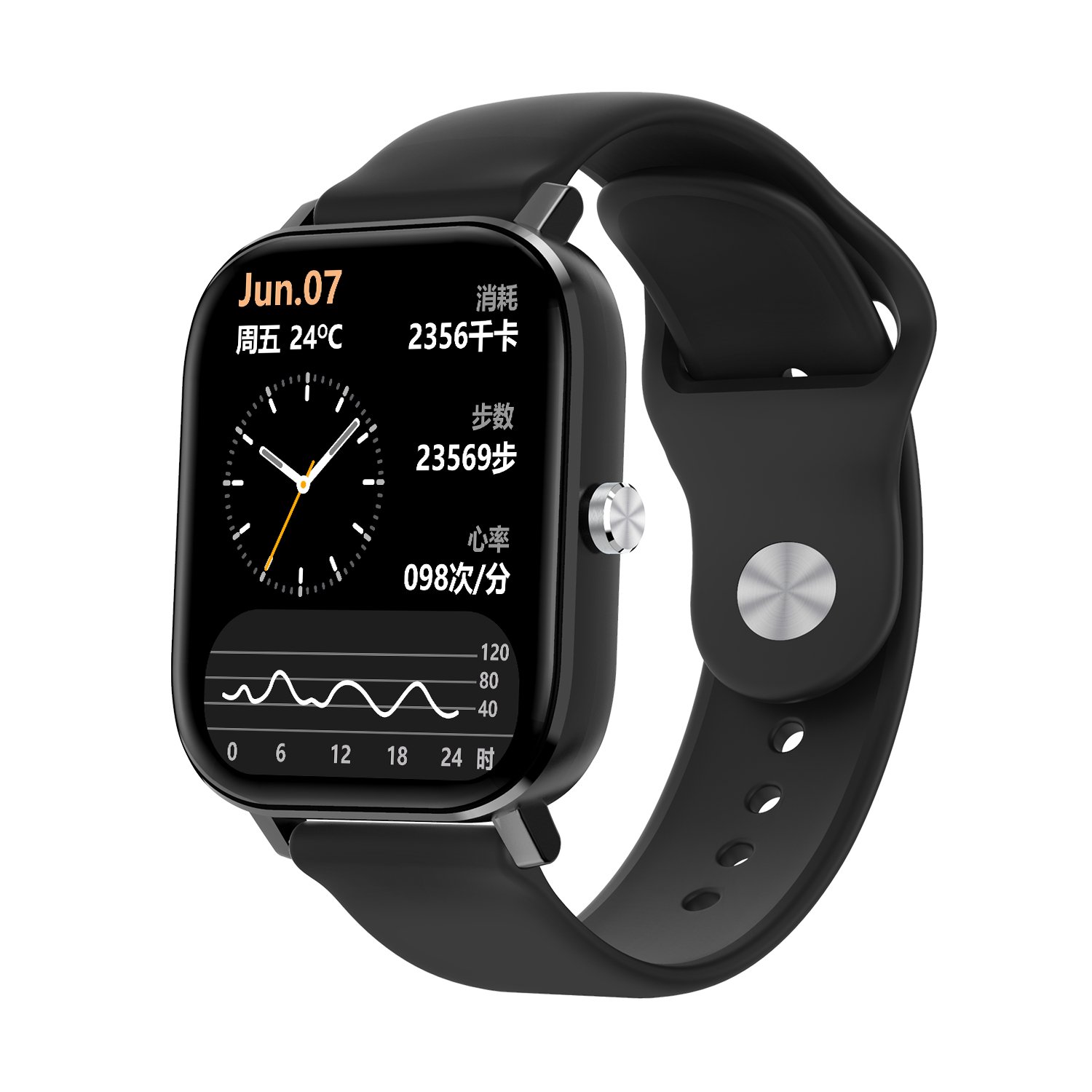 HD IPS 326PPI Screen ECG Heart Rate Blood Pressure Blood Oxygen Bluetooth Call Music Smart Watch