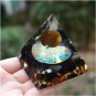 Genuine Tiger Eye Crystal Sphere & Obsidian Quartz Tree of Life Orgone Pyramid - Handmade!
