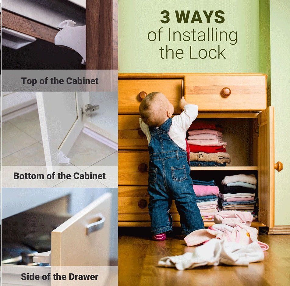 Magnetic Child Safety Lock, Baby Safety Lock, Drawer Latch Cabinet Door Lock