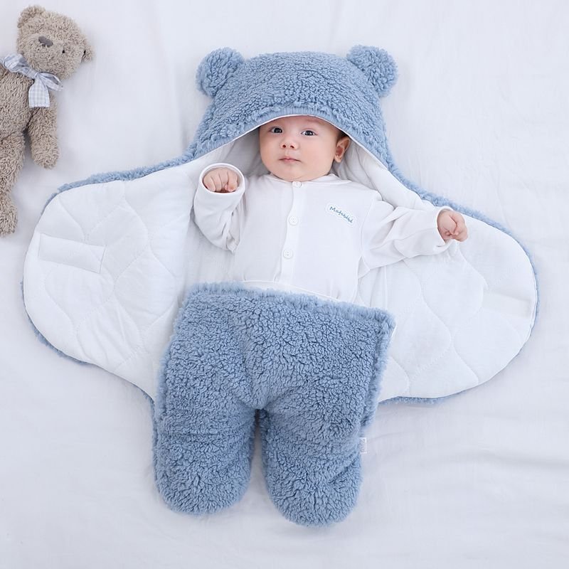 Ultra-Soft Fluffy Fleece Blanket Nursery Swaddle Wrap Baby Cocoon - Fleece/Flannel
