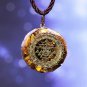 Sri Yantra Tiger Eye Orgonite Pendant Necklace Sacred Geometry Energy Healing Yoga Jewelry