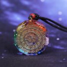 OM Meditation Natural Crystal Chakra Orgonite Energy Pendant with chain