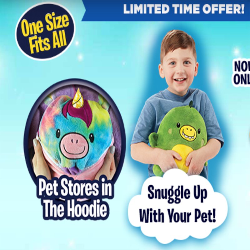 Kids Hoodies - Pet design onvertible to Kids Hoodies!