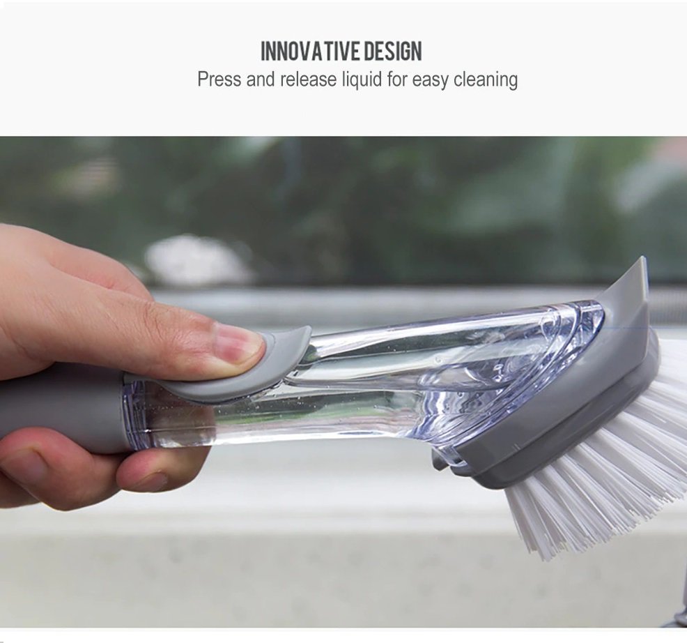 Automatic Soap Dispensing Refillable Long Handle Brush