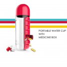 Water Bottle with Cup cum Medicine Pill Box
