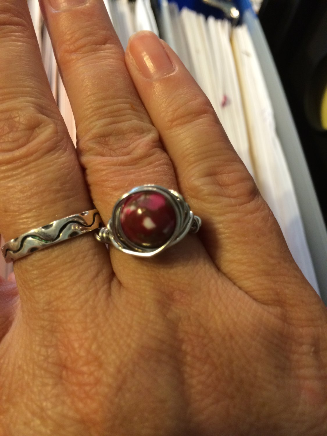 Wire wrapped bead ring