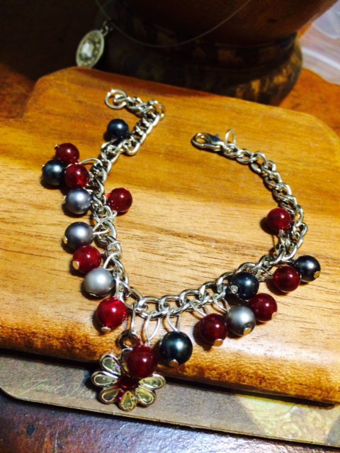Red & Grey Chain Bracelet
