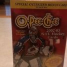 2002-03 OPEE-CHEE HOCKEY CARD BOX POSSIBLE-PATRICK ROY AUTOS-MARIO LEMIEUX RELIC