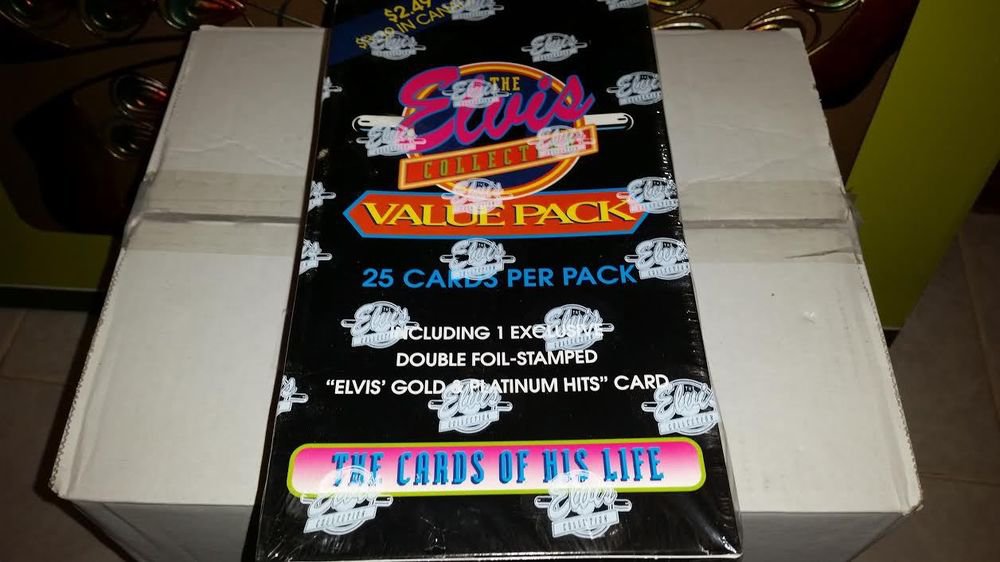 1993 ELVIS PRESLEY- RARE JUMBO PACK TRADING CARD BOX-1 INSERT PER PACK-GOLD PLAT