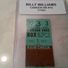 1961 RARE CHICAGO CUBS BASEBALL TICKET STUB-JULY 1ST-BILLY WILLIAMS HOME RUN #12