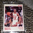 STAR COMPANY MICHAEL JORDAN RARE WHITE CHICAGO AD BASKETBALL CARD+BONUS CARD $$$