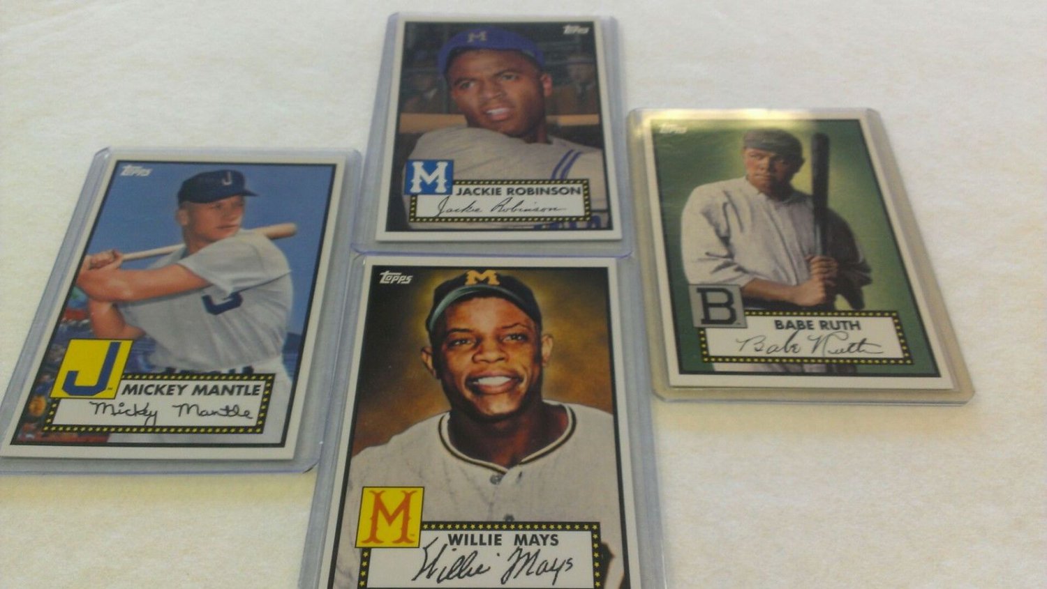 2012 TOPPS HERITAGE BASEBALL 4 CARD PACK-MANTLE-MAYS-RUTH-ROBISON+1913 RUTH RPT.