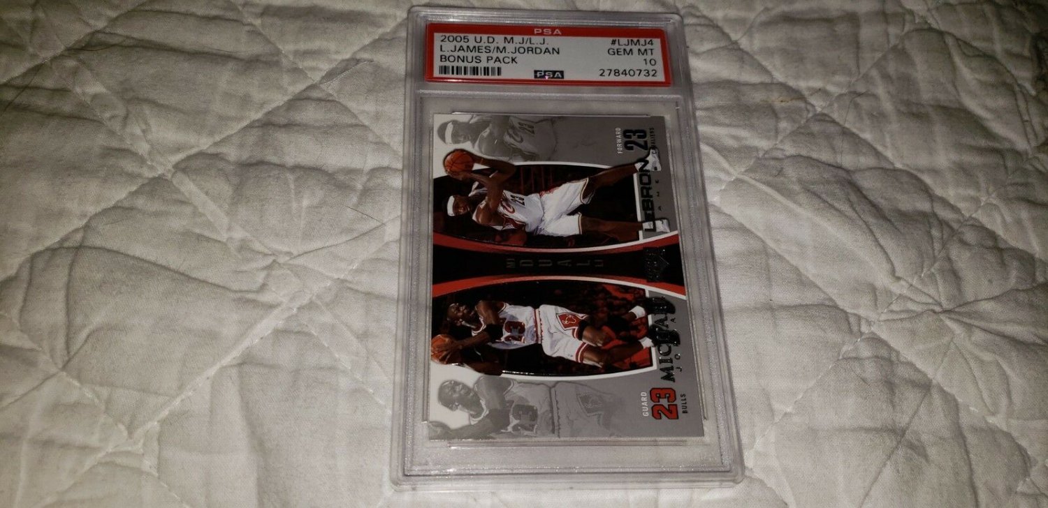 2005 UPPER DECK JORDAN/JAMES BONUS PACK#LJMJ4 RARE INSERT GRADE PSA GEM MINT 10