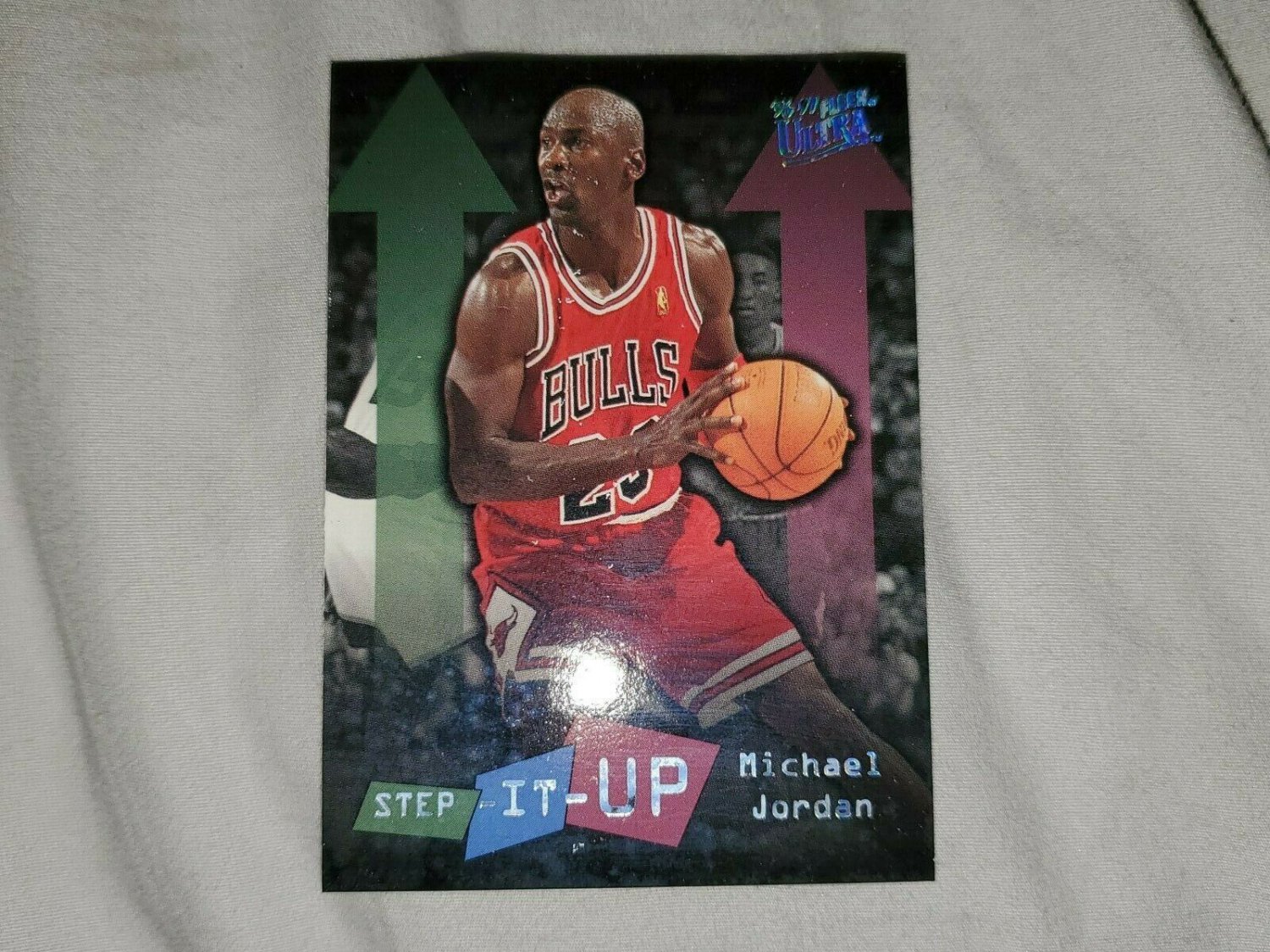1996-97 FLEER ULTRA  MICHAEL JORDAN STEP-IT UP BASKETBALL CARD  PSA?+BONUS CARDS