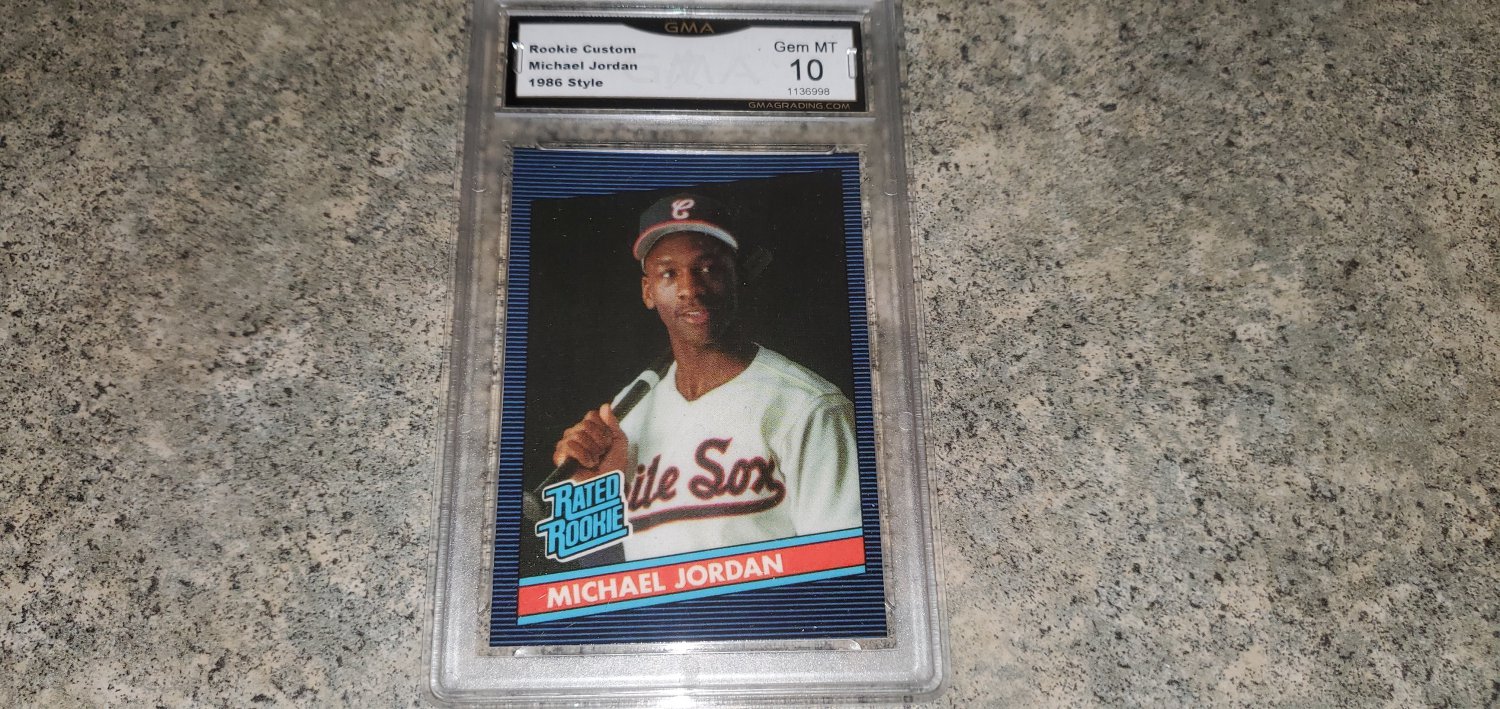1986 STYLE MICHAEL JORDAN RATED ROOKIE BASEBALL CARD GRADED GEM MINT 10