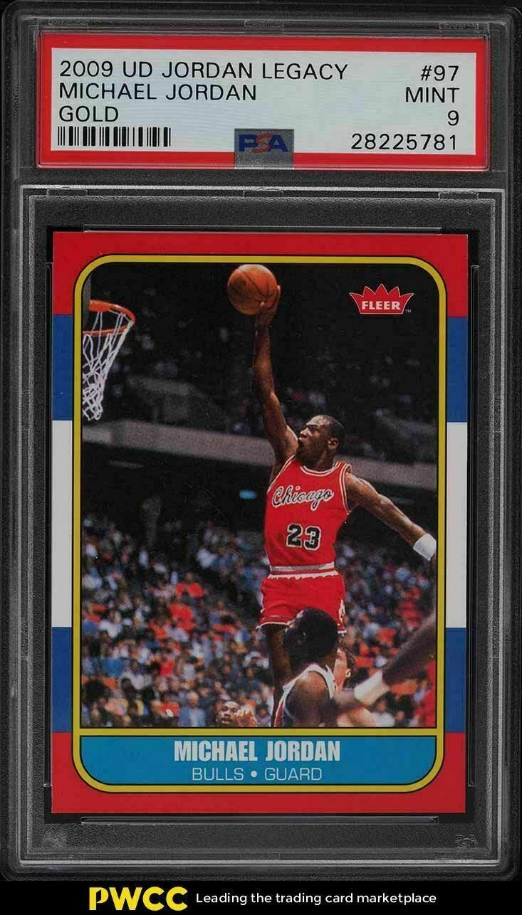 2009 UPPER DECK MICHAEL JORDAN LEGACY GOLD 1986 FLEER ROOKIE CARD PSA 9 MINT