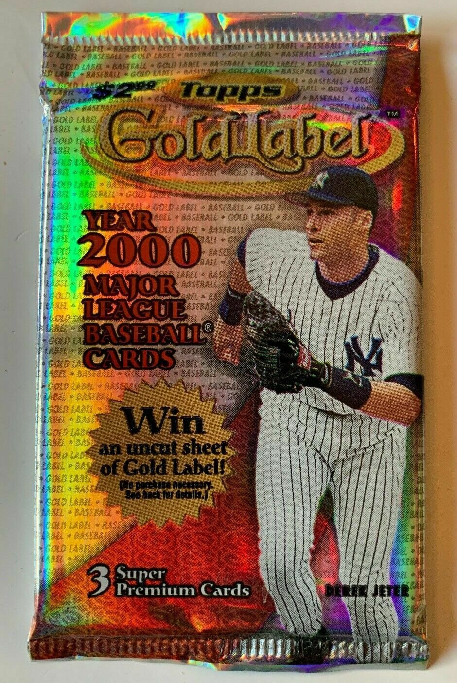 2000 TOPPS GOLD LABEL BASEBALL CARD PACK POSS DEREK JETER-GRIFFEY AUTOS ROOKIES