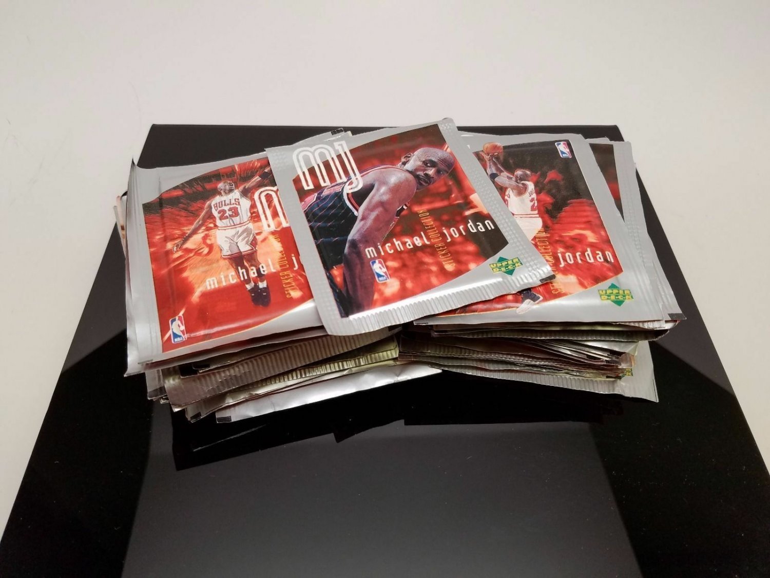 1998 UPPER DECK MICHAEL JORDAN MJ STICKER PACKS-QTY,10- TOTAL 60 MJ STICKERS