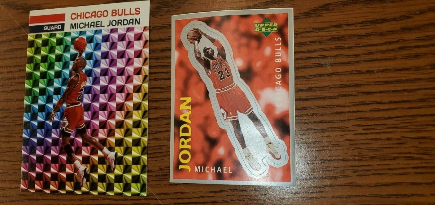 1997-98 UPPER DECK MICHAEL JORDAN RARE BASKETBALL STICKER+FREE JORDAN PRIZM CARD