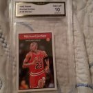 1992 PANINI MICHAEL JORDAN BASKETBALL CARD STICKER # 128 GRADED GEM MINT 10